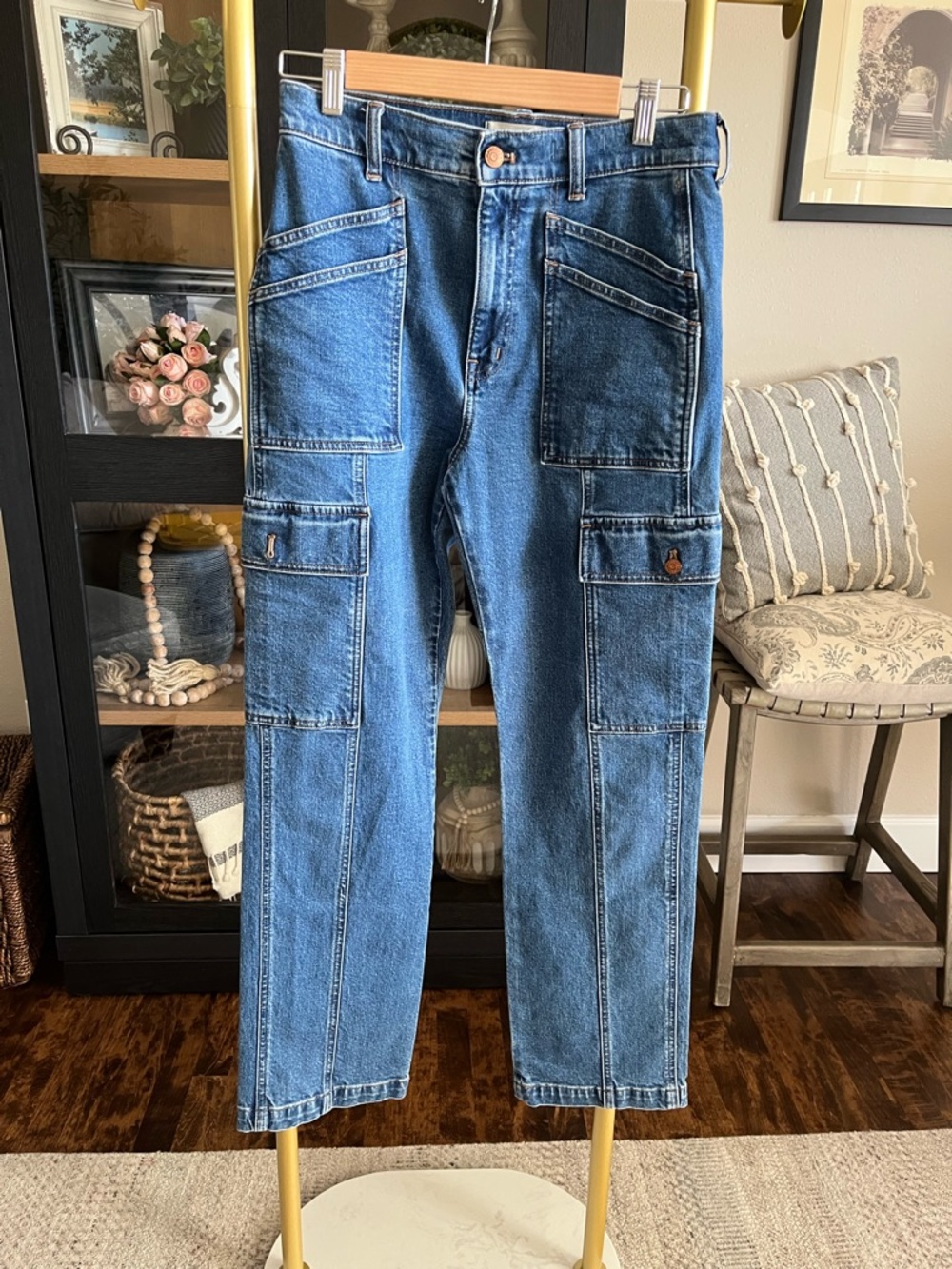 Madewell 90’s straight cargo denim jeans